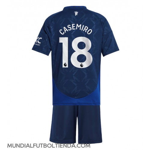 Camiseta Manchester United Casemiro #18 Segunda Equipación Replica 2024-25 para niños mangas cortas (+ Pantalones cortos)